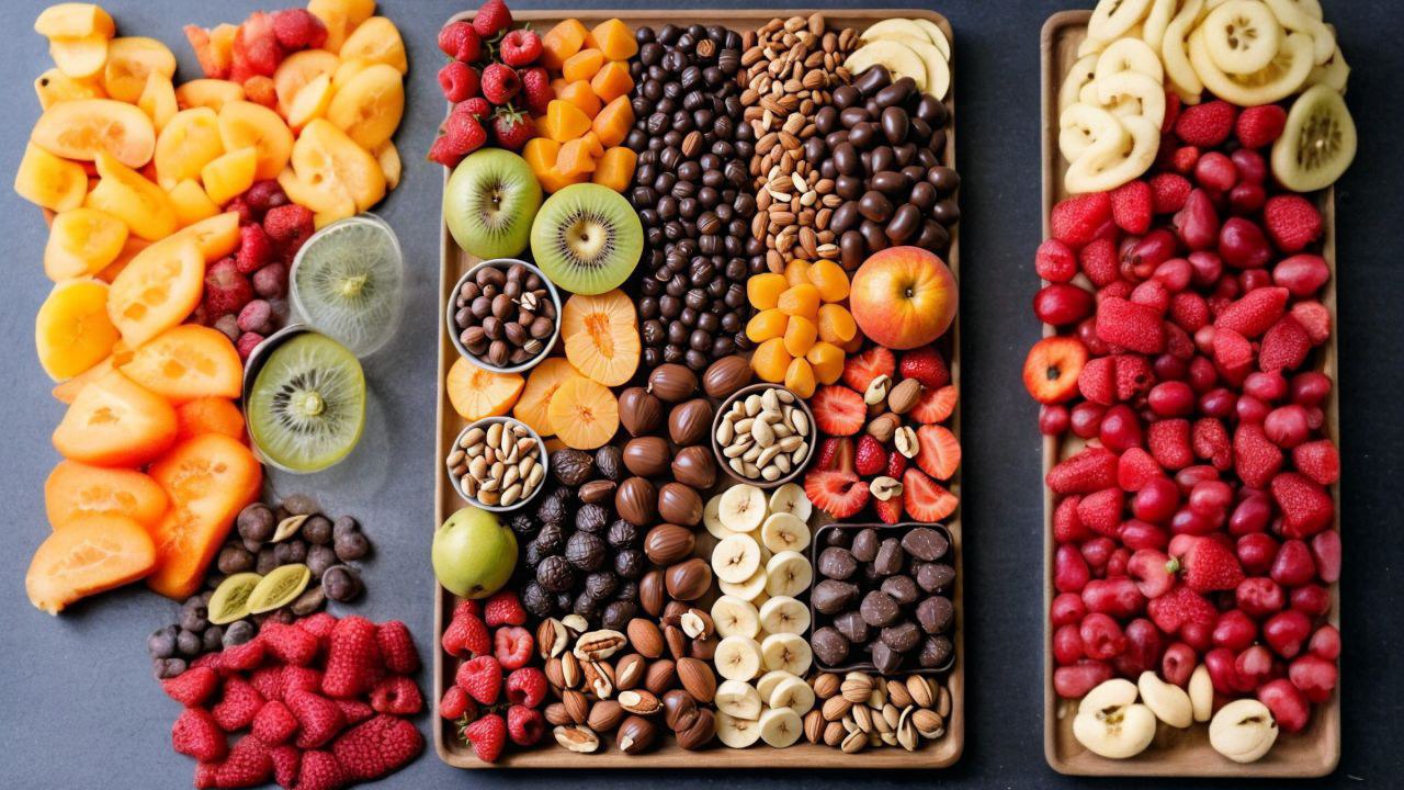 Шоколадные конфетки и фрукты