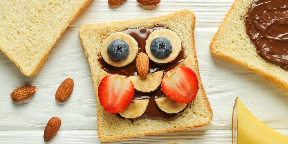 Арахисовое масло банан Завтрак с арахисовым маслом рожица