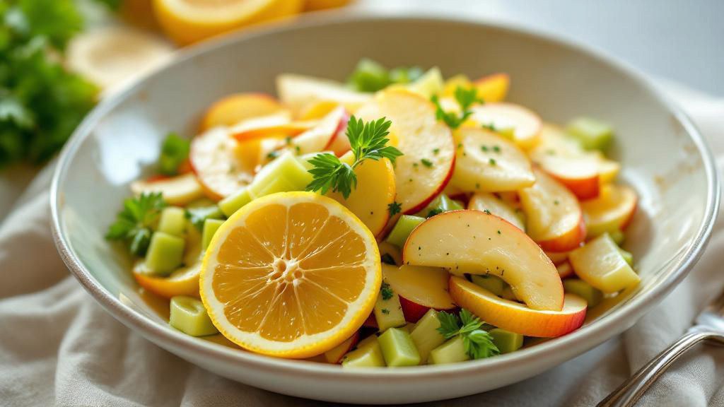 Салатик с яблоком лимоном и сельдереем