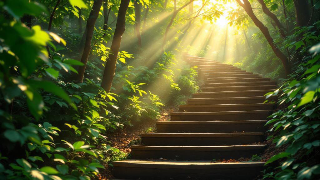 Деревянная лестница ведущая к цели