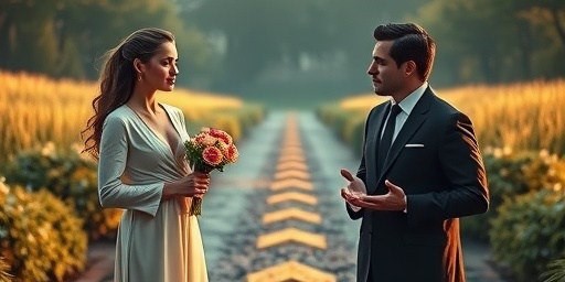 Мужчина спокойно слушает женщину, его руки раскрыты